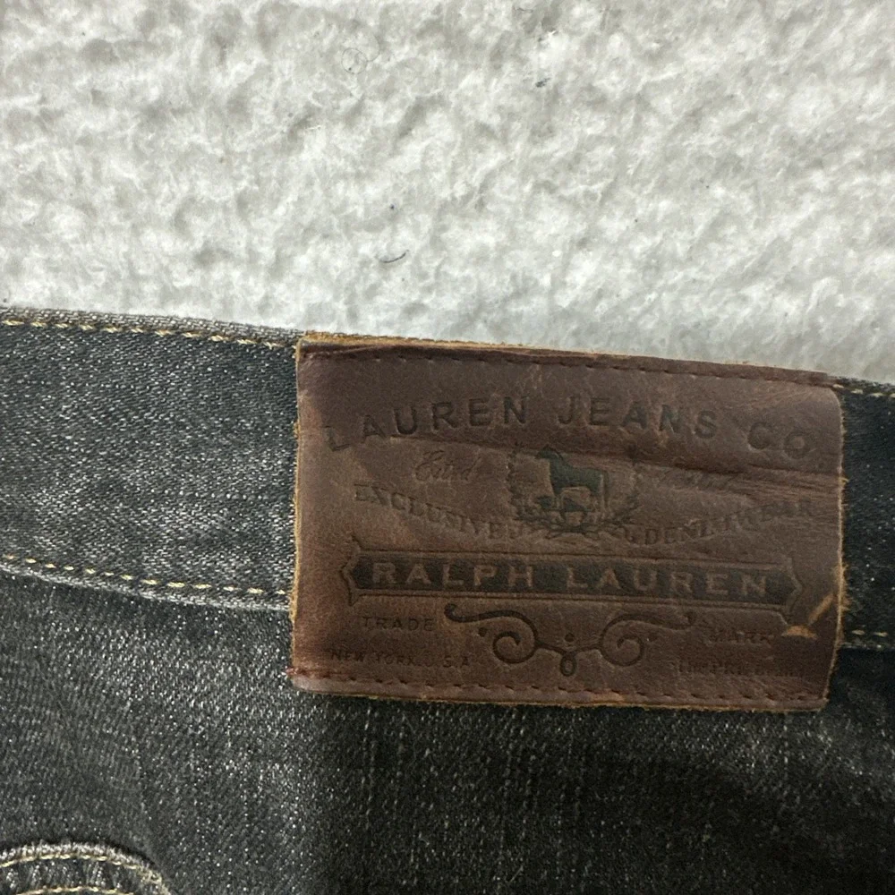 Y2K Vintage Lauren Jeans Co. Ralph Lauren Size 12‎ Black With Decorative Patches - Picture 7 of 16